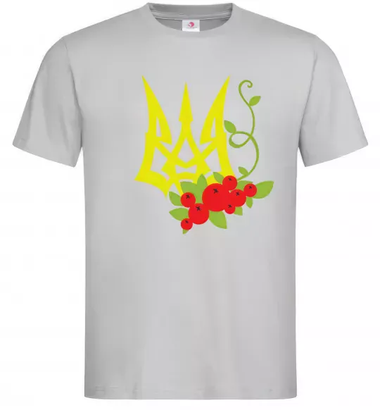 Мужская футболка Герб з калиною Серый фото