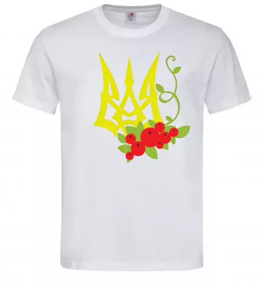 Мужская футболка Герб з калиною Белый фото