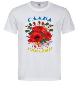 Мужская футболка Слава Україні! (маки)