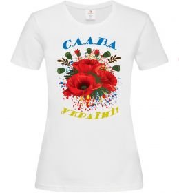 Жіноча футболка Слава Україні! (маки) Жіноча футболка Слава Україні! (маки)