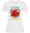 Жіноча футболка Слава Україні! (маки) Білий Жіноча футболка Слава Україні! (маки) Білий фото