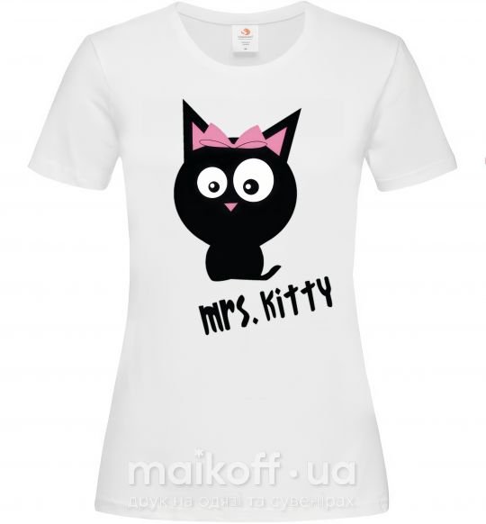 Женская футболка MRS. KITTY Белый фото