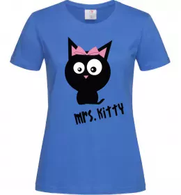 Женская футболка MRS. KITTY Ярко-синий фото
