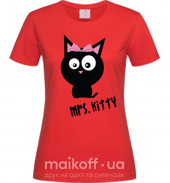 Женская футболка MRS. KITTY Красный фото