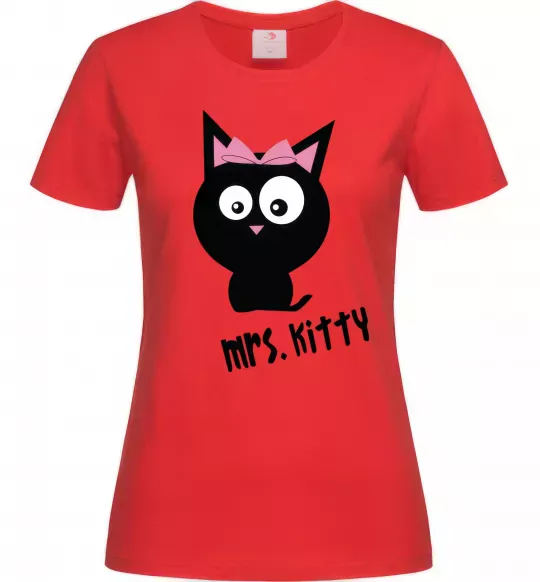Жіноча футболка MRS. KITTY Червоний фото