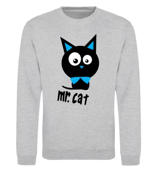 Свитшот MR. CAT Серый меланж фото