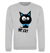 Свитшот MR. CAT Серый меланж фото