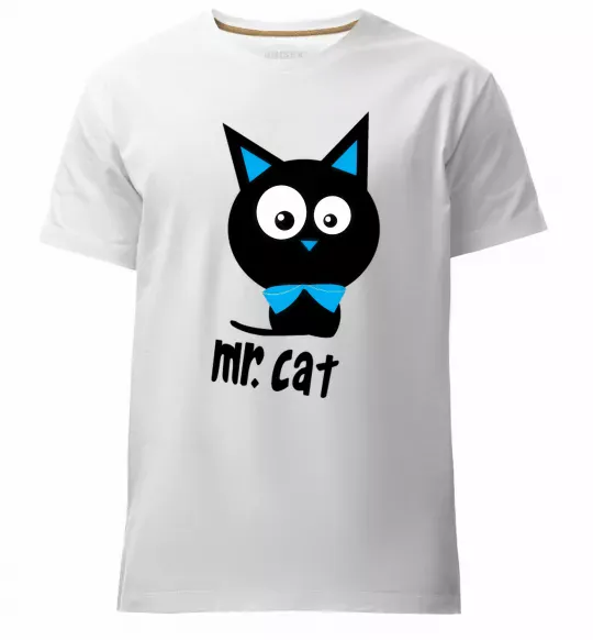 Мужская премиум футболка MR. CAT Белый фото