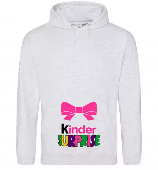 Женская толстовка (худи) KINDER SURPRISE Серый меланж фото