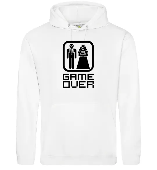 Чоловіча толстовка (худі) GAME OVER 8BIT Білий фото