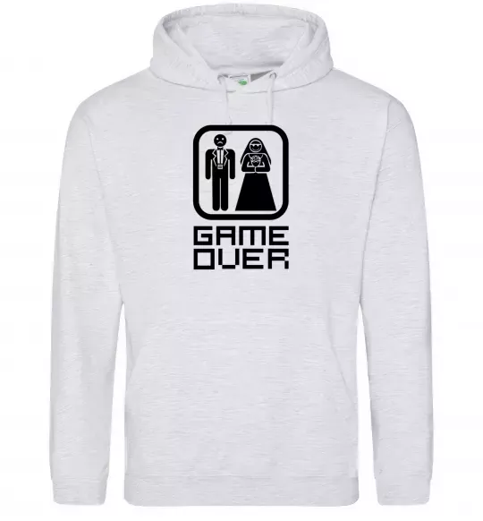 Чоловіча толстовка (худі) GAME OVER 8BIT Сірий меланж фото