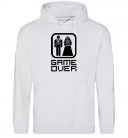 Чоловіча толстовка (худі) GAME OVER 8BIT Сірий меланж фото