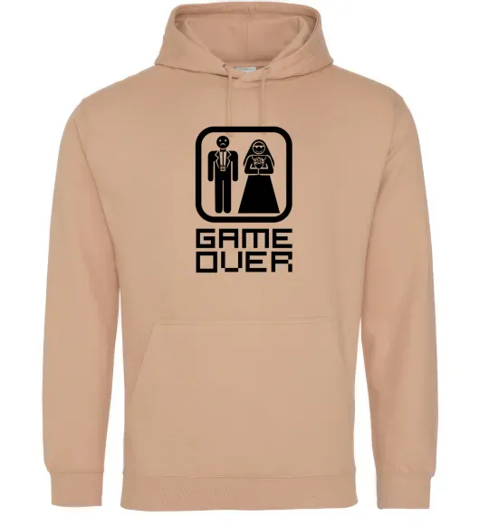 Чоловіча толстовка (худі) GAME OVER 8BIT Пісочний фото