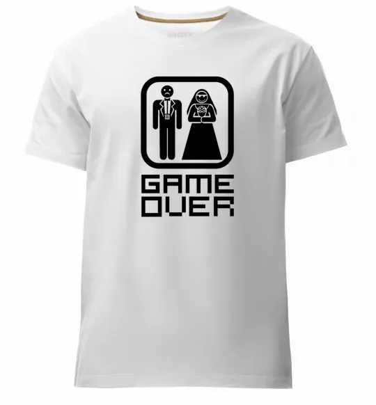 Чоловіча преміум футболка GAME OVER 8BIT Білий фото