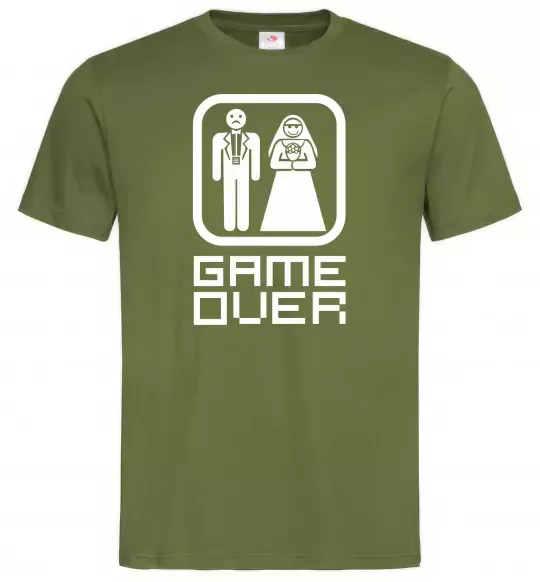 Чоловіча футболка GAME OVER 8BIT Оливковий фото