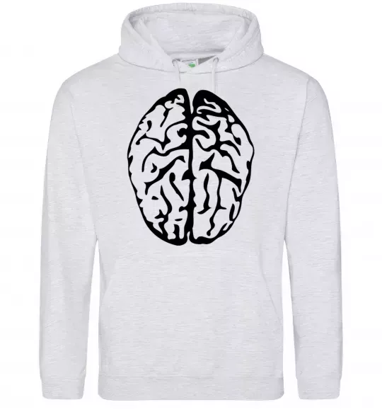 Мужская толстовка (худи) МОЗГ Серый меланж фото