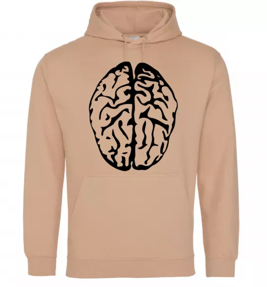 Мужская толстовка (худи) МОЗГ Песочный фото