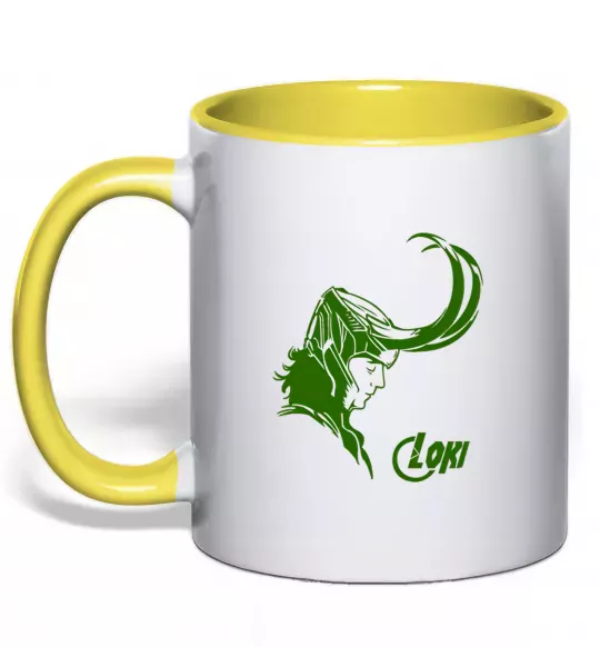 Чашка з кольоровою ручкою ЛОКИ Сонячно жовтий фото