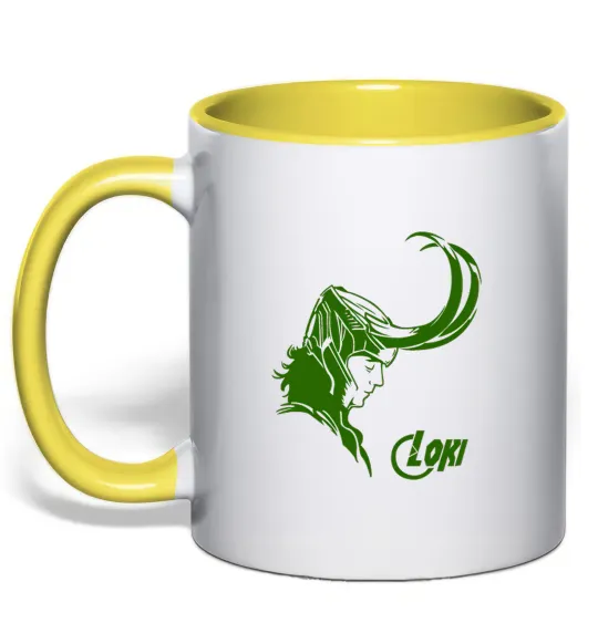 Чашка з кольоровою ручкою ЛОКИ Лимонний фото