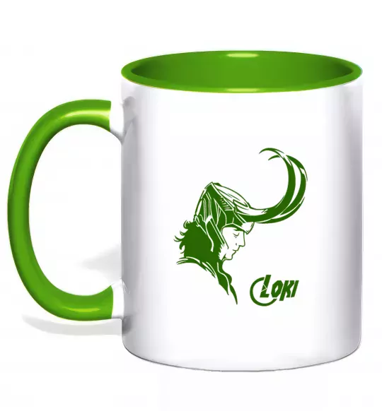 Чашка з кольоровою ручкою ЛОКИ Зелений фото