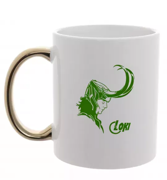 Чашка з кольоровою ручкою ЛОКИ Золото фото