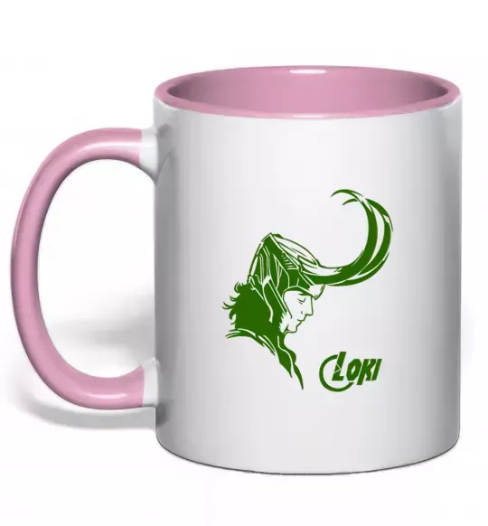 Чашка з кольоровою ручкою ЛОКИ Ніжно рожевий фото