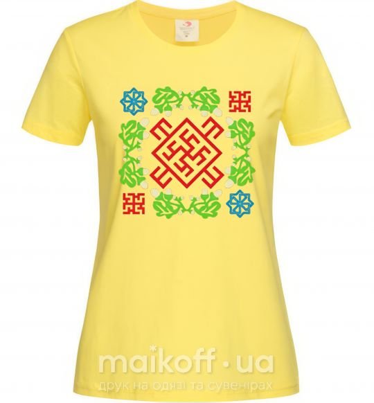 Женская футболка ОБЕРІГ Лимонный фото