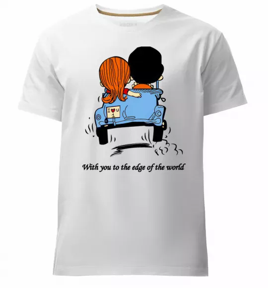 Чоловіча преміум футболка With you to the edge of the world Білий фото