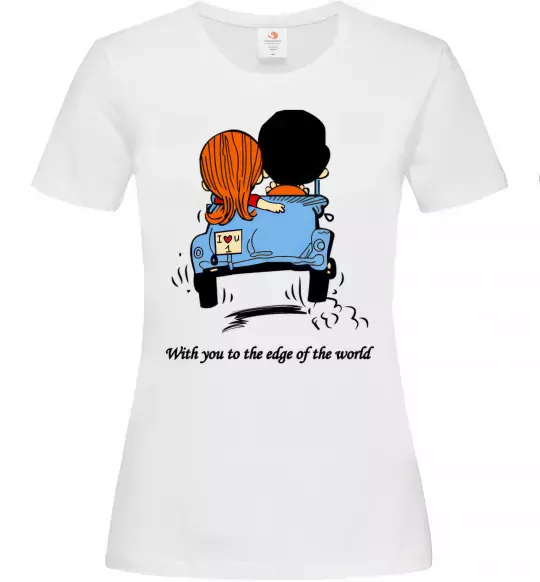 Жіноча футболка With you to the edge of the world Білий фото