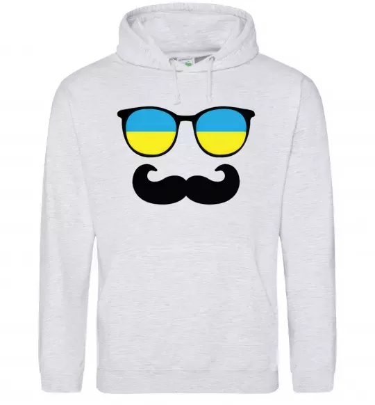 Мужская толстовка (худи) ОКУЛЯРИ Серый меланж фото