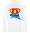 Чоловіча толстовка (худі) DAD SUPER HERO Білий фото