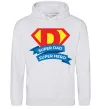 Чоловіча толстовка (худі) DAD SUPER HERO Сірий меланж фото