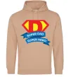 Чоловіча толстовка (худі) DAD SUPER HERO Пісочний фото
