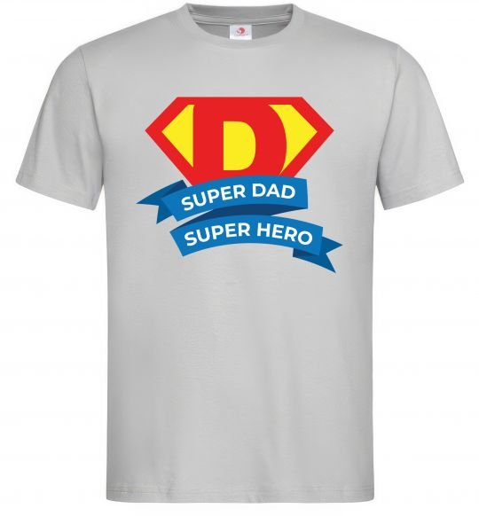 Мужская футболка DAD SUPER HERO Серый фото