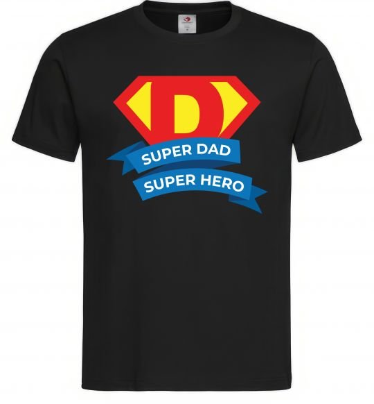 Мужская футболка DAD SUPER HERO Черный фото