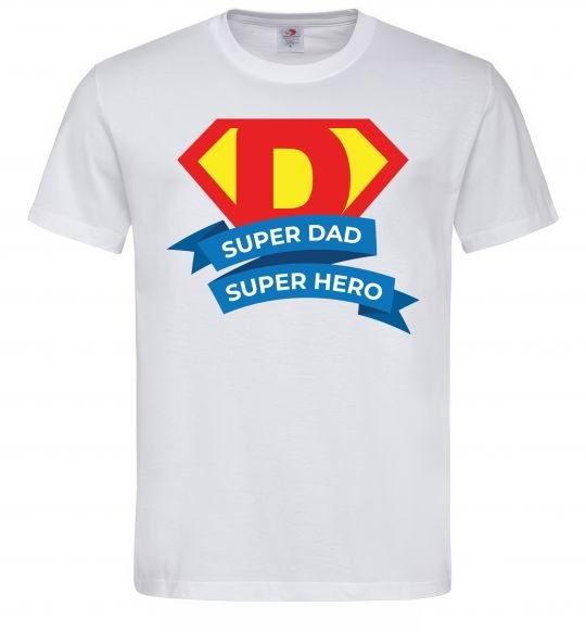 Мужская футболка DAD SUPER HERO Белый фото