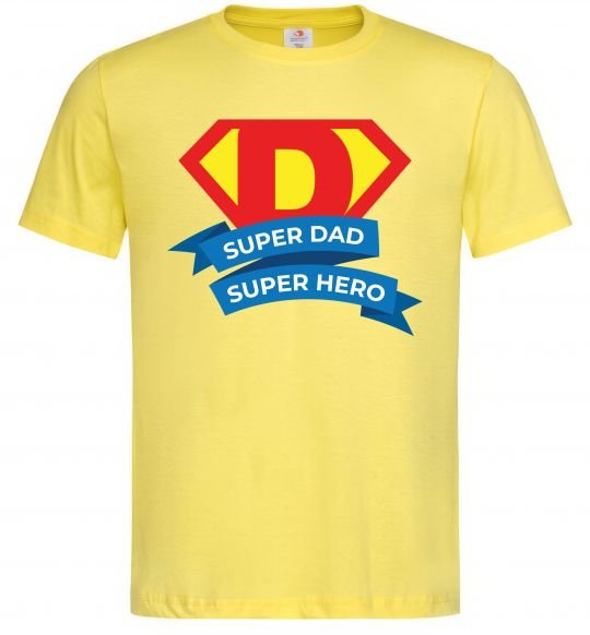 Мужская футболка DAD SUPER HERO Лимонный фото