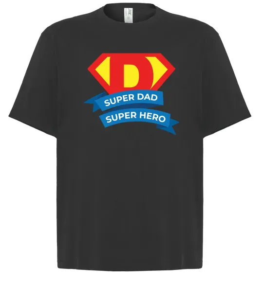 Футболка Оверсайз DAD SUPER HERO Черный фото