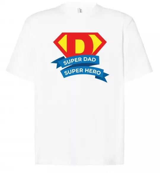 Футболка Оверсайз DAD SUPER HERO Белый фото