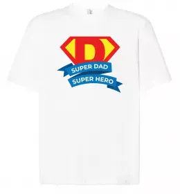 Футболка Оверсайз DAD SUPER HERO Белый фото