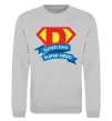 Свитшот DAD SUPER HERO Серый меланж фото