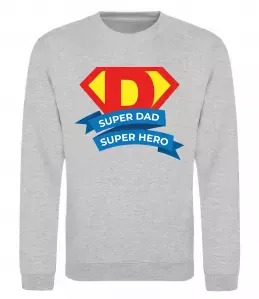 Світшот DAD SUPER HERO Сірий меланж фото