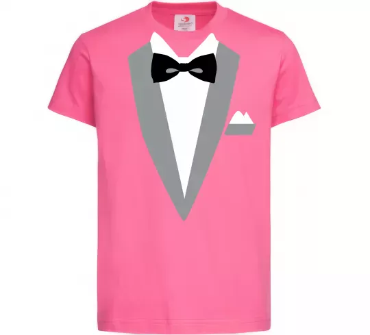 Детская футболка Фрак сірий Ярко-розовый фото