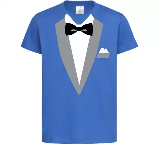 Детская футболка Фрак сірий Ярко-синий фото