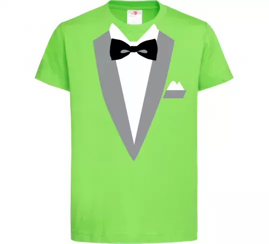 Детская футболка Фрак сірий Лаймовый фото