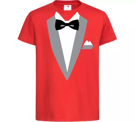 Детская футболка Фрак сірий Красный фото