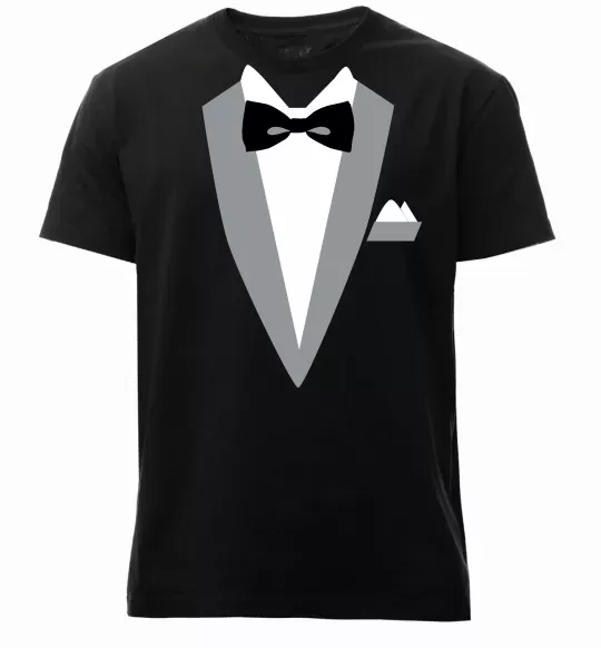 Чоловіча преміум футболка Фрак сірий Чорний фото