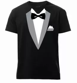 Мужская премиум футболка Комірець з краваткою Черный фото