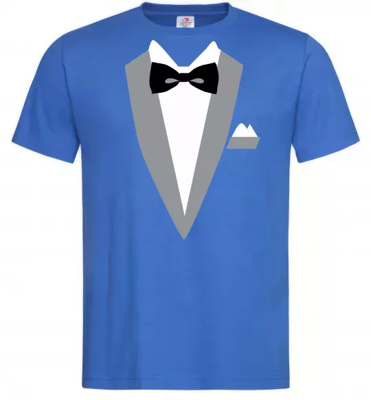 Чоловіча футболка Фрак сірий Яскраво-синій фото