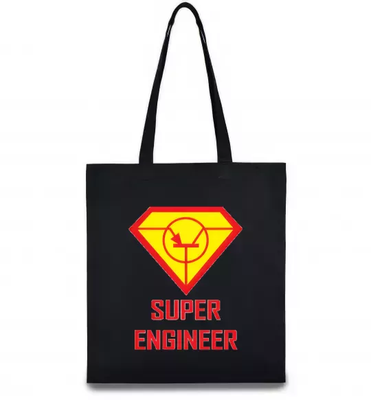Еко-сумка Супер інженер Чорний фото